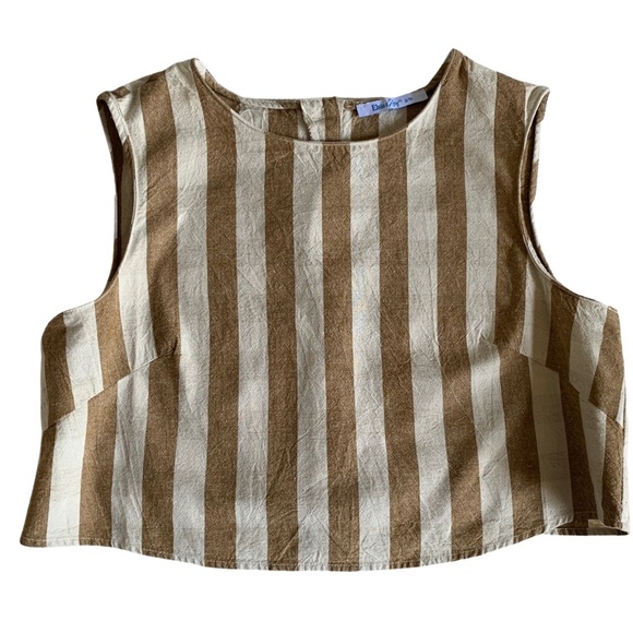 NWT 100% cotton Striped summer crop/tank top - Picture 3 of 8